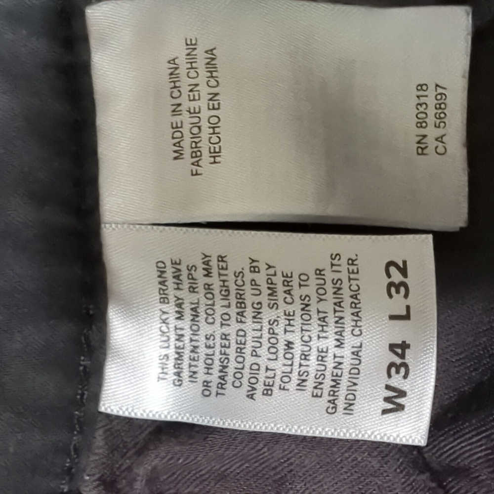 Lucky Brand Mens Black Denim Jeans Size 34/32 - Picture 12 of 14